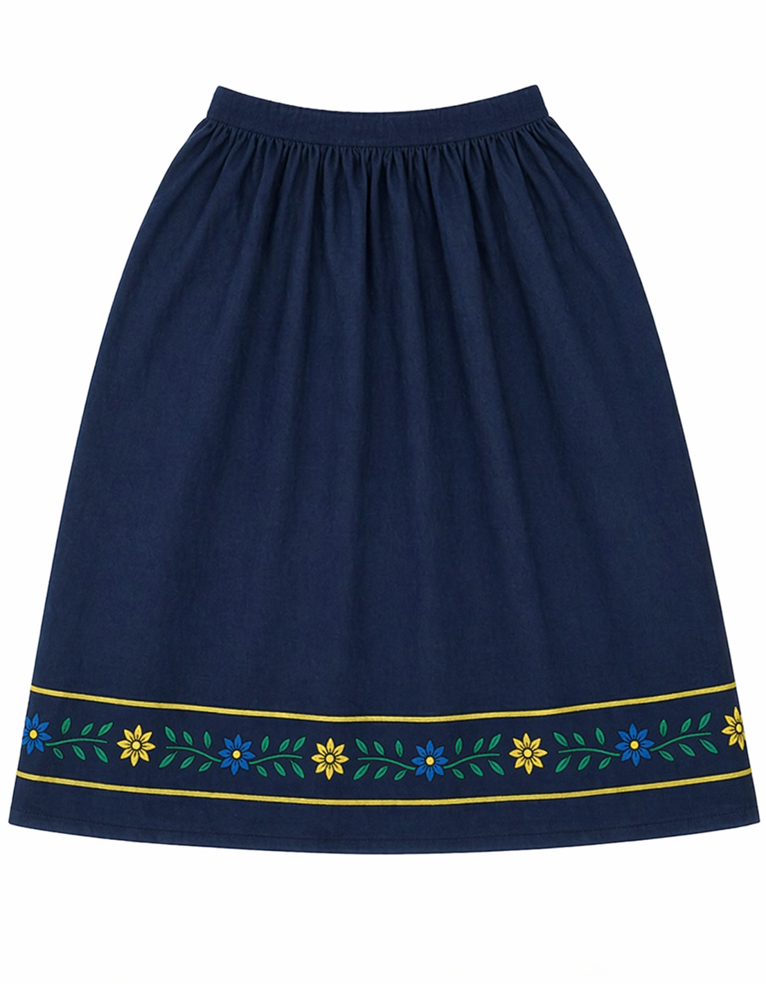 Broderad marinblå folkdräkt