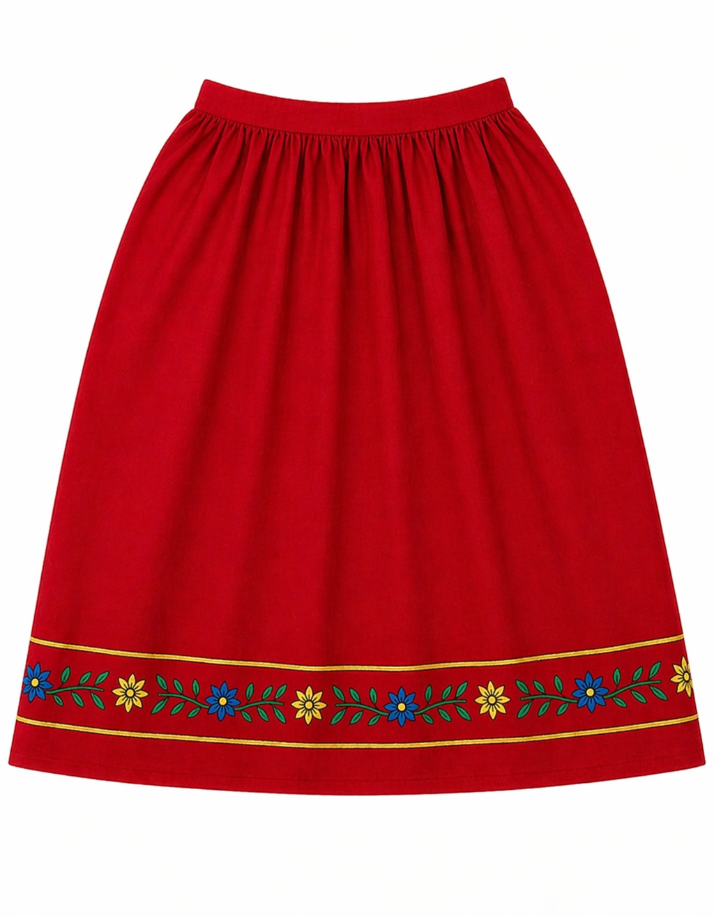 Broderad röd folkdräkt