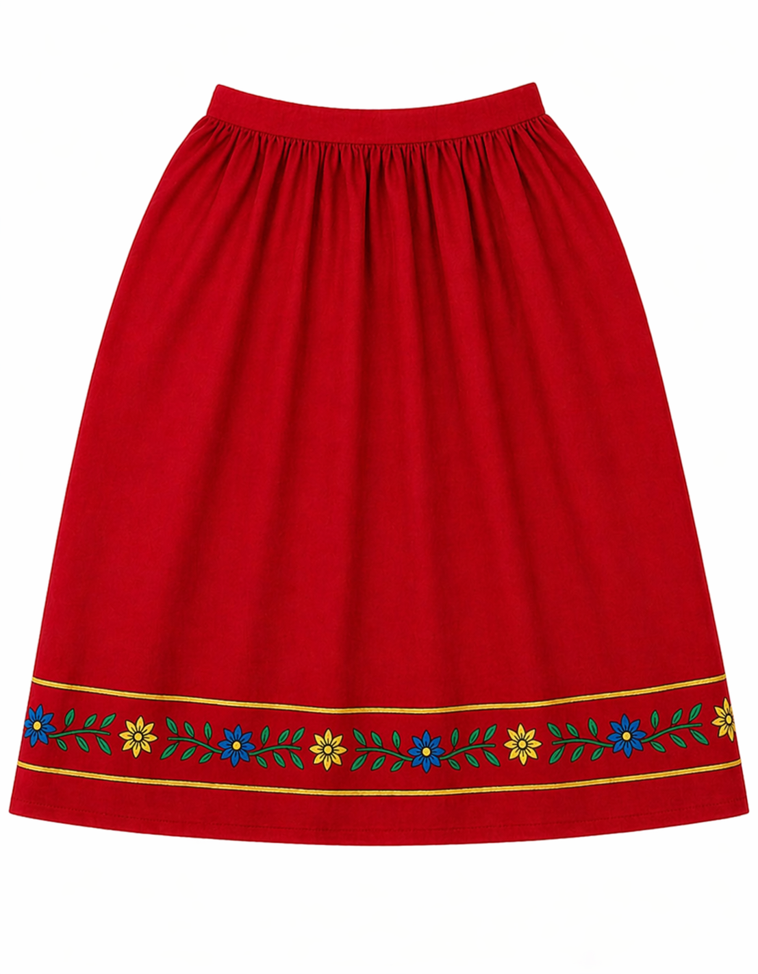 Broderad röd folkdräkt